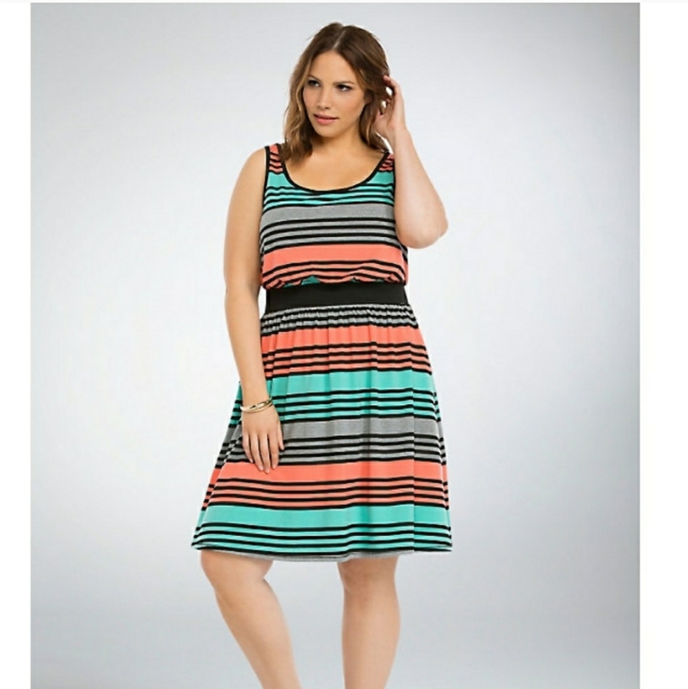 Torrid striped tank dress size 4